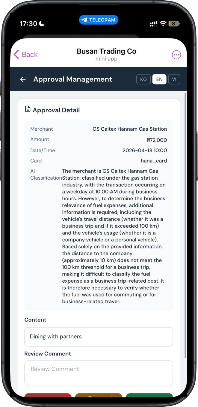 COSAP in English — Kim's approval review